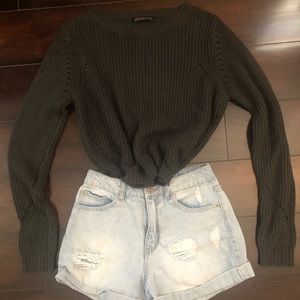 Bajee Collection Dark Grey Knitted Sweater Top